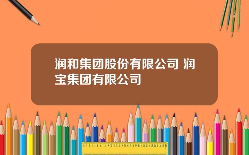 润和集团股份有限公司 润宝集团有限公司